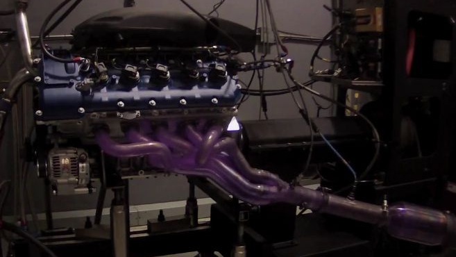Dinan custom BMW S85 V-10 on the engine dyno
