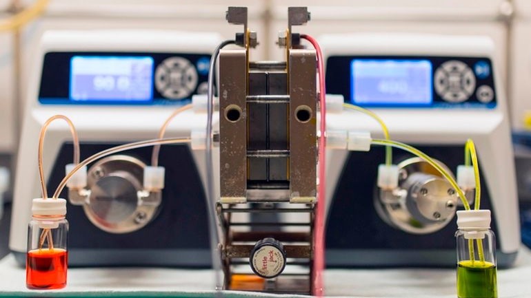 Flow-cell battery prototype developed by Harvard University