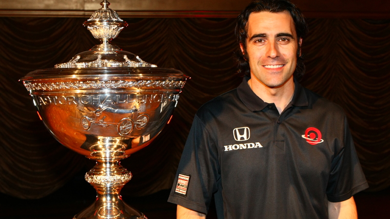 Dario Franchitti with the Astor Cup - courtesy INDYCAR