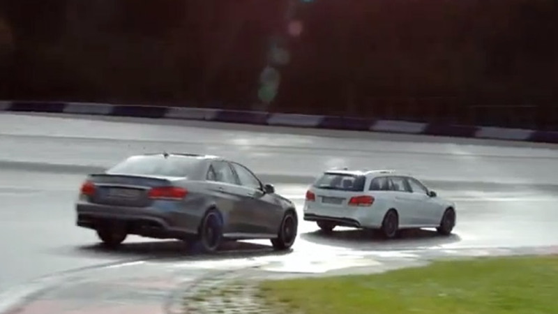 2014 Mercedes-Benz E63 AMG Sedan and Wagon at a track