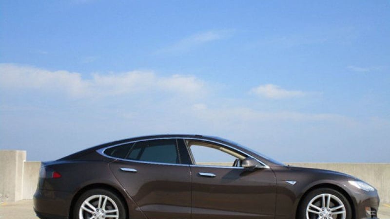 Brown 2013 Tesla Model S60 listed on Autotrader, Aug 2018, for $37,975