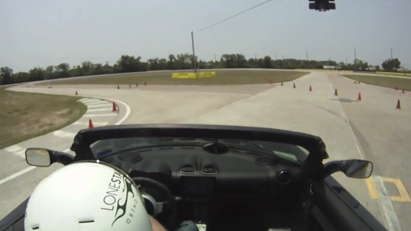 Tesla Roadster on an autocross course
