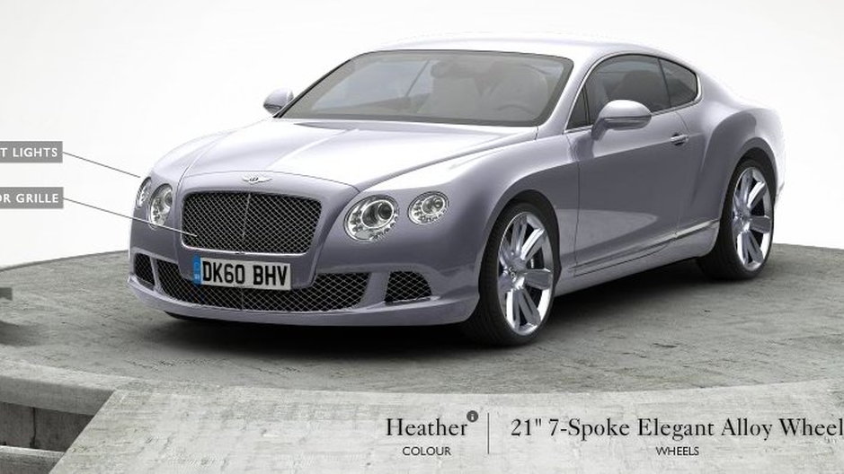 2011 Bentley Continental GT visualiser live2011 