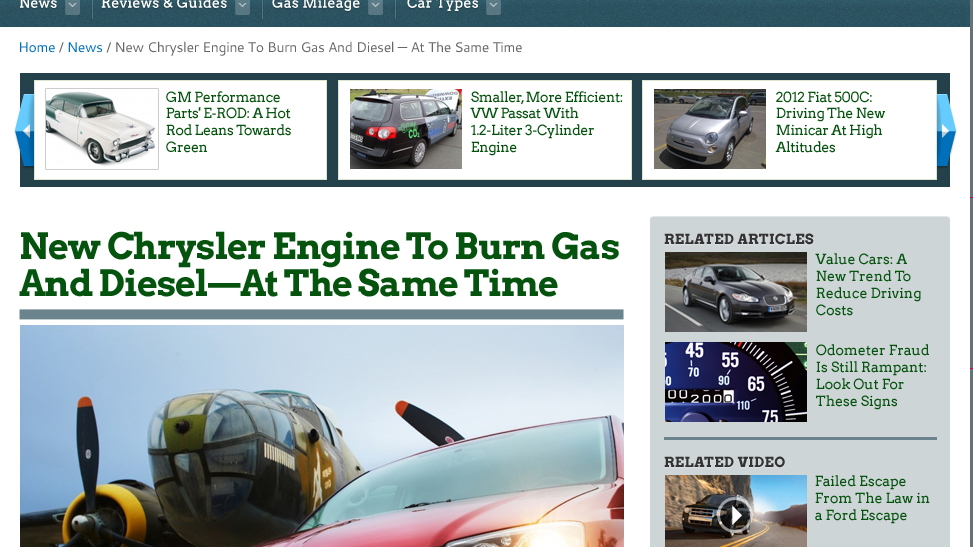 Green Car Reports redesign preview
