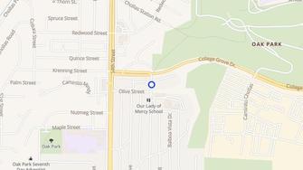 Map for Olivewood Garden Apartments - San Diego, CA