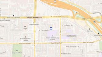 Map for Pampas Apartments - Anaheim, CA