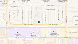 Map for Quail Ridge Apartments - Rialto, CA