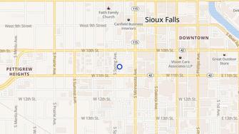 Map for Irving Center Apartments - Sioux Falls, SD