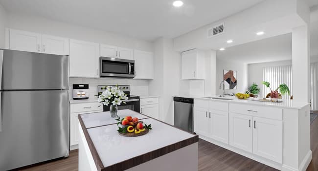 Newly renovated kitchens feature stainless steel appplicances